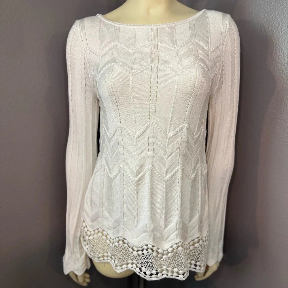 White House Black Market White Knit Sweater - Picture 10 of 10